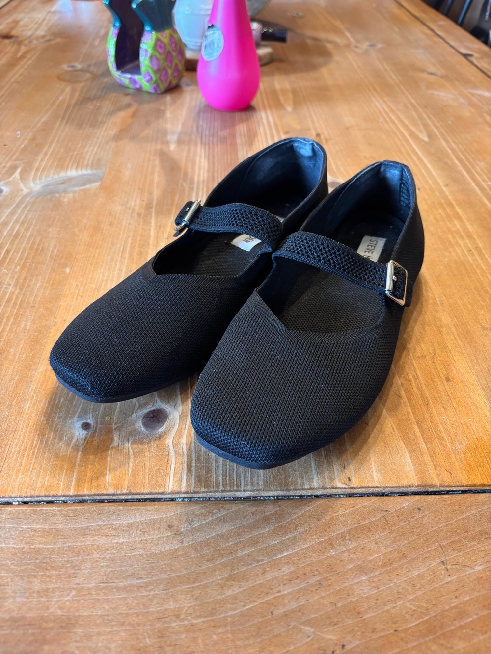 Steve Madden womens Richmond knit mary jane flats black 8.5M